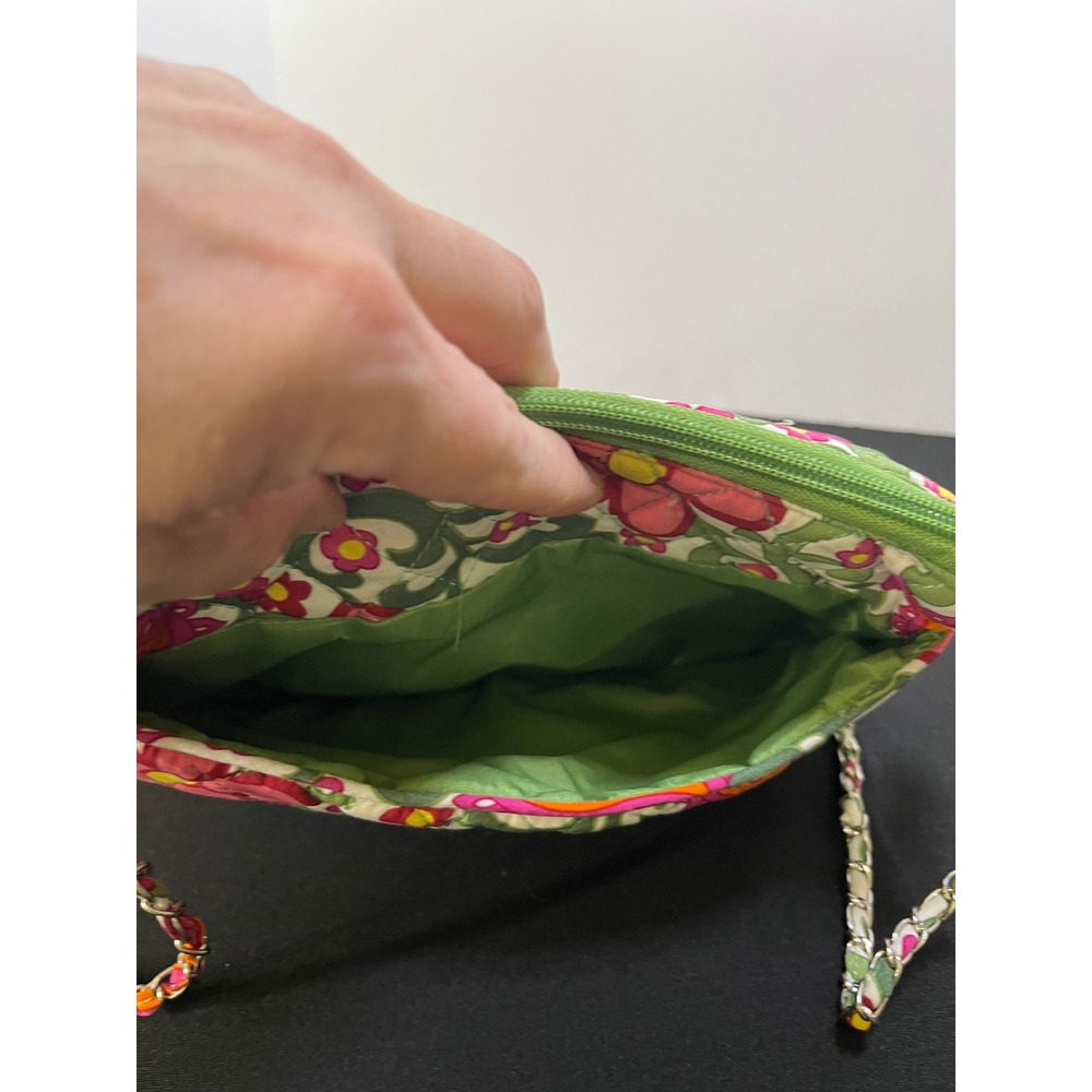 Quilted Floral Paisley Crossbody Bag Pink Green Chain Strap Shoulder Bag - Picture 5 of 11